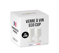 SPARKLERS CLUB Verres à Vin Réutilisables Eco Cup 12cl (18cl à ras bord) MADE IN FRANCE - Fabriqué en en Polypropylène, Verre Jetable et Réutilisable de Haute Qualité (Blanc, 200)