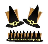 Sparkles Partyware Lot de 20 gobelets en papier doré avec chapeaux de sorcière amovibles pour fête d'Halloween
