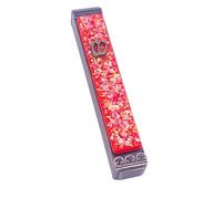 Sparkling Art Glass Mezouzah - Montage facile pour intérieur ou extérieur - Boîtier en métal résistant aux intempéries - Boîte cadeau et rouleau non casher inclus - Fabriqué à la main aux États-Unis