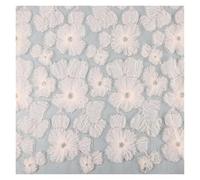Sparkling Beaded Embroidered Lace 3D Floral Mesh Fabric For DIY Wedding Dresses Formal Gowns Stage Performance Costumes(Pink)