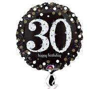 amscan 3212901 Ballon de 30 Sparkling Birthday Noir/argenté/doré