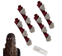 Sparkling Crystal Stone Braided Hair Clips, 2024 New Braided Hair Clips for Women, Shiny Elegant Hair Styling Clips, Styling Sectioning Hair Clips For Quick Change Of Look Styling (E 4Pcs)