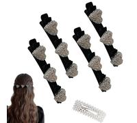Sparkling Crystal Stone Braided Hair Clips, 2024 New Braided Hair Clips for Women, Shiny Elegant Hair Styling Clips, Styling Sectioning Hair Clips For Quick Change Of Look Styling (F 4Pcs)