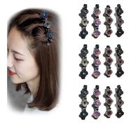 Sparkling Crystal Stone Braided Hair Clips, 2025 New Braided Hair Clips for Women, Braided Hair Clips,Sparkling Braided Hair Clips (12pcs)