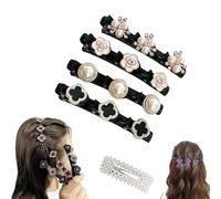 Sparkling Crystal Stone Braided Hair Clips,Rhinestone Braided Hair Clips For Women,Hairpin Duckbill Clip,Styling Sectioning Hair Clips For Quick Change Of Look Styling (C 4PCS)