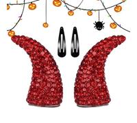 Sparkling Devil Horn Hairpin Decorative Costume Styling Clip Set