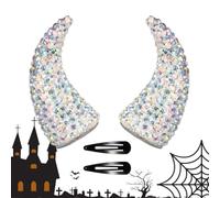 Sparkling Devil Horn Hairpin Decorative Costume Styling Clip Set