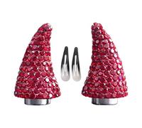Sparkling Devil Horns Hair Clips for Halloween Cosplay Party Outfits | PETG rhinestone devil horns with strong magnetic clips for spooky parties and photos