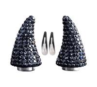 Sparkling Devil Horns Hair Clips for Halloween Cosplay Party Outfits | PETG rhinestone devil horns with strong magnetic clips for spooky parties and photos