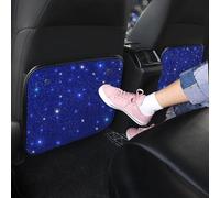 Sparkling Diamond Car Back Seat Kick Protectors,2Pcs Rhinestone Seat Back Kick Mats,Universal Bling Crystal Car Interior Decor Accessories,Seats Protector from Dirt & Mud (Blue)