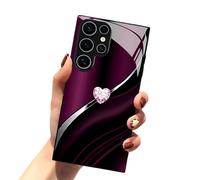 Sparkling Heart Hard Case for Samsung Galaxy S26 Ultra, Shockproof Fully Enclosed Tempered Glass Phone Case for Samsung 21/22/23/24/25/26 Series. (S23FE)
