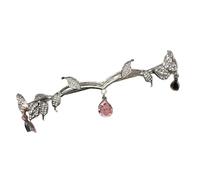Sparkling Rhinestones Headband with Teardrop Leaves Design for Women Adjustable Lightweight Drops Headband