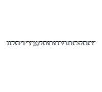 Sparkling Silver Anniversary Prismatic Letter Banner 3m x 17cm
