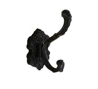 SparklWLeaf 1/2 pièces patères en alliage d'aluminium 4.72 * 3.74 pouces or/Bronze/laiton/cuivre/noir/blanc crochet mural en métal pour crochet(Black-1pcs)