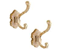 SparklWLeaf 1/2 pièces patères en alliage d'aluminium 4.72 * 3.74 pouces or/Bronze/laiton/cuivre/noir/blanc crochet mural en métal pour crochet(Gold-2pcs)
