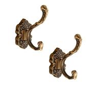 SparklWLeaf 1/2 pièces patères en alliage d'aluminium 4.72 * 3.74 pouces or/Bronze/laiton/cuivre/noir/blanc crochet mural en métal pour crochet(Antique brass-2pcs)