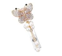 Sparkly Butterfly Design Insigne détachable à un clip Reel Abs Matériaux Durabilité titulaire de bureau pour employés d'entreprise Cristal Abeilles papillon Porte-badge rétractable