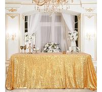 Sparkly Drape tablecloth Gold tablecloth Sequin Fabric tablecloth for Ceremony/Party/Halloween 50x80 by B-COOL