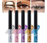 Sparkly Mascara, Colorful Mascara, Waterproof Eye Makeup, Vibrant and Bold Color Options Long-Lasting Lash Primer for Stage, Wedding, Bridal, Cosplay, Festival, 5mlx5 Set