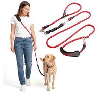 SparklyPets - Double Laisse pour 2 Petits Chiens - Corde Élastique Anti-Nœuds avec Coupleurs Réglables et Poignée Souple - Bandes Réfléchissantes