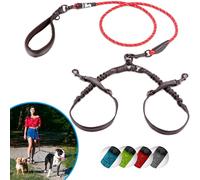 SparklyPets Double Laisse pour 2 Petits Chiens - Corde élastique Anti-nœuds pour Deux Petits Chiens avec coupleurs réglables et poignée Souple