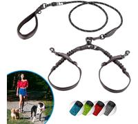 SparklyPets Double Laisse pour 2 Petits Chiens - Corde élastique Anti-nœuds pour Deux Petits Chiens avec coupleurs réglables et poignée Souple