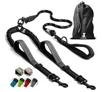 SparklyPets - Laisse Double à Corde élastique pour 2 Chiens de Petite et Grande Taille - Anti-Traction pour l’Absorption des Chocs, Laisse antidérapante à Bandes réfléchissantes pour l’extérieur