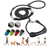 SparklyPets - Laisse Double de Qualité Supérieure pour 2 Chiens - Absorption des Chocs, Anti-Traction - Double Attache Réglable - pour 2 Chiens de Petite à Grande Taille