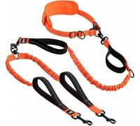 SparklyPets - Laisse double mains libres pour chiens femelles de taille moyenne et grande - Poignées rembourrées, coutures réfléchissantes, pas de traction, anti-nœuds - Pour la marche, la randonnée