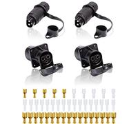 SPARKMOTO 2 Pièces x Prise 3 Broches Remorque Male Femelle 12V 24V Connecteur Prise Attelage 3 Broches pour Véhicules Agricole, Voiture, Tracteur,Camion,prise 3 plots tracteur male femelle etanche