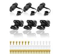 SPARKMOTO 3 Pièces prise 3 broches tracteur et fiche 3 broches tracteur,12V 24V double tension prise tracteur 3 broches male femelle,Connecteur Prise 3 Broches pour Tracteur Agricole Véhicule