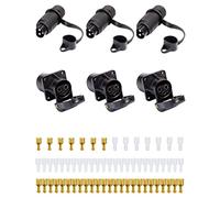 SPARKMOTO 3 Pièces x Prise 3 Broches Remorque Male Femelle 12V 24V Connecteur Prise Attelage 3 Broches pour Véhicules Agricole, Voiture, Tracteur,Camion,prise 3 plots tracteur male femelle etanche