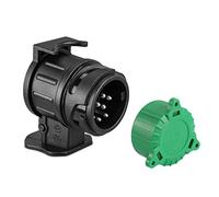 SPARKMOTO Adaptateur Prise Remorque 13 Broches vers 7 Broches,Connecteur Fiche Attelage Voiture pour Porte-vélo Remorque,avec Bouchon de Protection Vert,Adaptateur attelage 13 vers 7 Broches(SK7131)