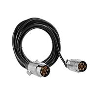 SPARKMOTO Câble d'extension pour remorques Caravane Camping-Car,Faisceau Remorque 7 Broches Rallonge 6M Cable Remorque avec Métal Prise 7 Broches Male a Male,Câble de Rallonge Remorque(SKC06MM)
