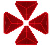 SPARKMOTO Catadioptre Autocollant Triangle Rouge,Catadioptre Remorque Réflecteurs Adhesif,Catadioptre Triangle Signalisation Homologué Emark R3,réflecteur pour remorque Soi Adhésif Rouge(4pcs)