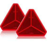 SPARKMOTO Catadioptres Triangle Remorque Rouge,Reflecteur Autocollant remorque,Catadioptre Soi Adhésif Remorque Réflecteurs,Catadioptre Triangle Remorque,Homologué Emark catadioptre remorque(2pcs)