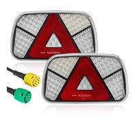 SPARKMOTO Feux arrière de voiture avec fiche à baïonnette 6 broches, feux arrière LED pour remorque, caravane, camion, 12 V