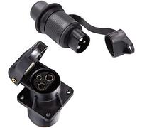 SPARKMOTO Fiche 3 Broches male et Prise 3 Broches femelle,Prise Remorque 3 Broches,12V Étanche Prise 3 Broches Male Femelle Connecteur,Prise 3 Broches pour Tracteur Agricole Véhicule Bateau (SK0306)