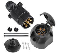 SPARKMOTO Fiche Remorque 7 Broches et Prise Remorque 7 Broches etanche,12V adaptateur prise remorque 7 broches femelle et fiche remorque 7 broches male avec Joint arrière prise,Norme ISO 1724(SK0704A)