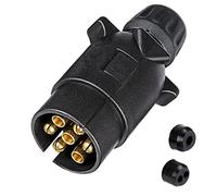 SPARKMOTO Fiche Remorque 7 Broches Male Etanche,Fiche de Connexion 7 Broches, Adaptateur fiche de remorque 7 Broches pour Caravane RV Porte-vélo,Connecteur Prise 7 Broches Male pour remorque(SK07P2)