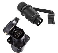 SPARKMOTO Kits Prise 3 Broches Remorque Male Femelle 12V 24V Connecteur Prise Attelage 3 Broches pour Véhicules Agricole, Voiture, Tracteur,Camion,prise 3 plots tracteur male femelle etanche(SK0305)