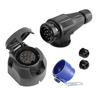 SPARKMOTO Prise de remorque mâle 13 Broches et Prise de remorque Femelle 13 Broches,Fiche de remorque avec Support de fiche Bleu,Prise d'attelage 13 Broches pour Remorque Voiture,Caravane(SK1301B)