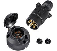 SPARKMOTO Prise Remorque 7 Broches et Fiche Remorque 7 Broches Etanche,12V Adaptateur Prise remorque 7 Broches Femelle et fiche remorque 7 Broches Male pour Remorque Voiture,Porte-vélos(SK0702)