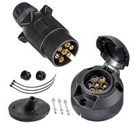 SPARKMOTO Prise Remorque 7 Broches et Fiche Remorque 7 Broches Étanche,12V Prise Attelage 7 Broches Femelle Prise Électrique 7 Broches Male Connecteur de Remorque,avec Joint arrière Prise (SK0702A)