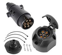 SPARKMOTO Prise Remorque 7 Broches Étanche, avec Joint arrière et Connecteur, ISO 1724