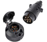 SPARKMOTO Prise Remorque 7 Broches Male Et Prise Remorque 7 Broches Femelle,12V Étanche adaptateur Prise pour Remorque 7 Broches fiche remorque 7 broches mâle pour Attelage Caravane,Porte-vélo(SK0701)