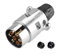 SPARKMOTO Prise Remorque 7 Broches Métal,12V Connecteur Prise De Remorque Male 7 Broches Alliage D'aluminium Étanche pour Remorque Caravane Camion RV,Fiche d'attache en métal 7 broches,ISO1724(SK07P4)