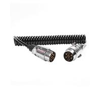 SPARKMOTO Rallonge Spirale Câble Remorque 7 Broches avec Prise mâle en métal,12V Rallonge Prise Remorque Câble de Connexion,Câble de rallonge Spirale 2.6 m,Câbles d'extension pour remorques(SKC03MM)