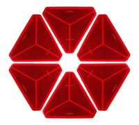 SPARKMOTO Rouge Catadioptre Adhésif Triangle Remorque,Catadioptre Triangle pour Remorque,Réflecteur Triangle Homologué Emark R3 Class IIIA,Réflecteur Triangle pour Voiture,Caravane,Tracteur(6pcs)