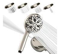 Sparkpod 10-Setting High Pressure Shower Head - Luxury 13 cm High Flow Hand Held Shower Head with High Pressure Jets - Premium ABS (Brushed Nickel)